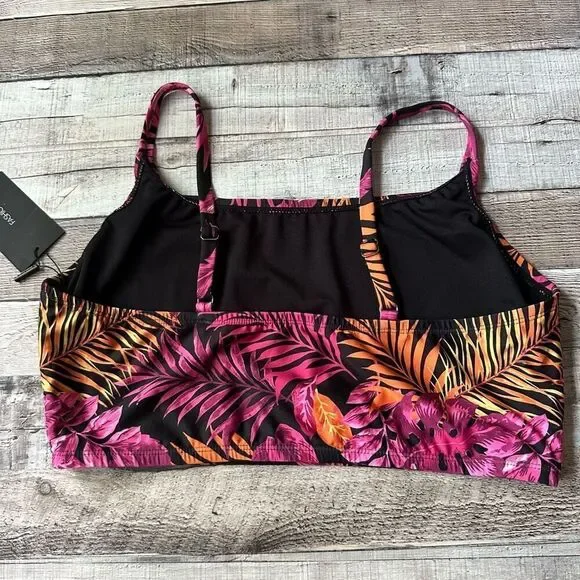 NWT Fashion Nova Tropical Palm Tree Vacation Cami Swim Top | 2X - Picture 4 of 8